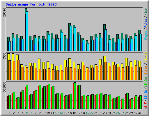 Daily usage for July 2025